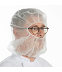 Cappuccio monouso Balaclava PLP 25 gsm con apertura elastica (Bianco)