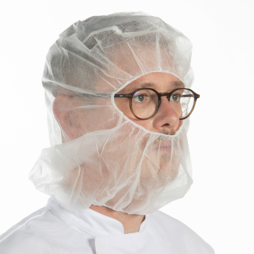 Cappuccio monouso Balaclava PLP 25 gsm con apertura elastica (Bianco)